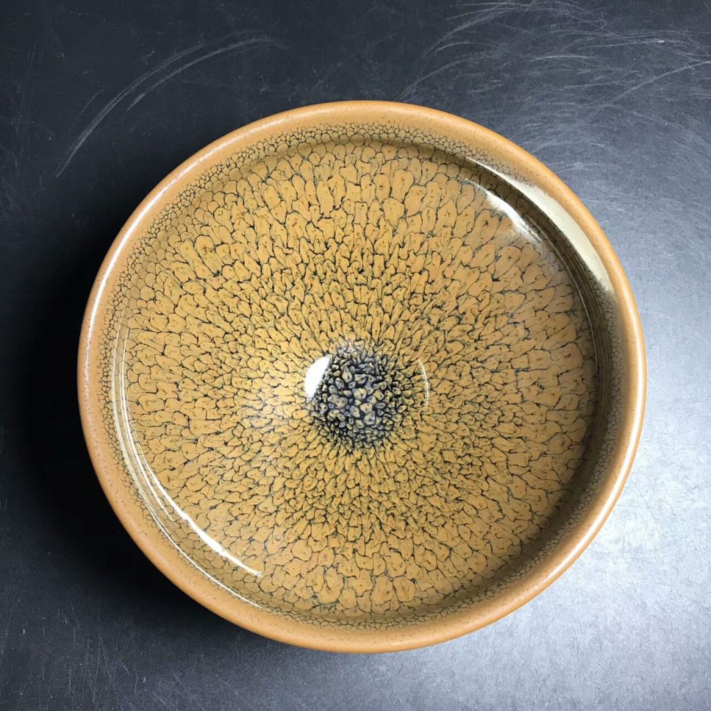 國家級大師-陳大鵬，早期精品黃鷓鴣斑，口徑12.5高7.2