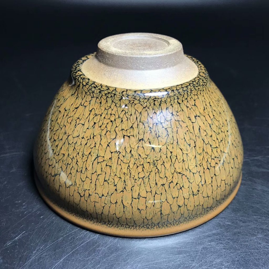 國家級大師-陳大鵬，早期精品黃鷓鴣斑，口徑12.5高7.2