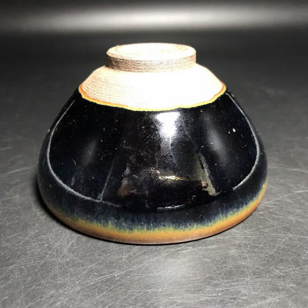 黃祥德師傅，精品柴燒烏金釉，口徑9.7高5.8