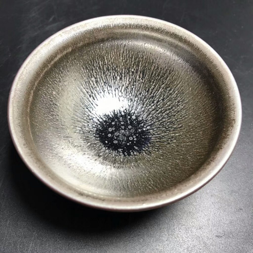 孫建興-國家級大師，虹彩兔毫，口徑8.9高4.8