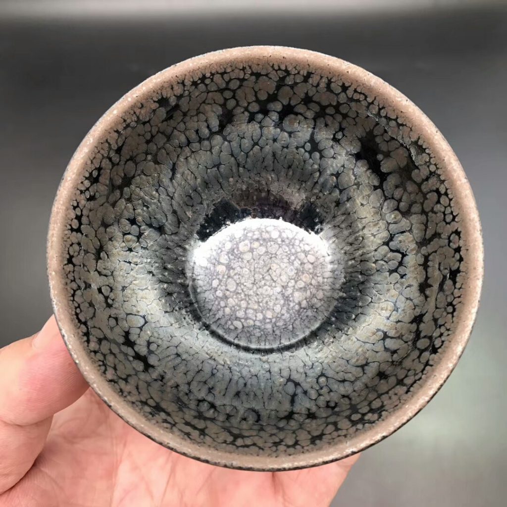 蔡炳盛大師，精品滿油滴：口徑8.7高5.3