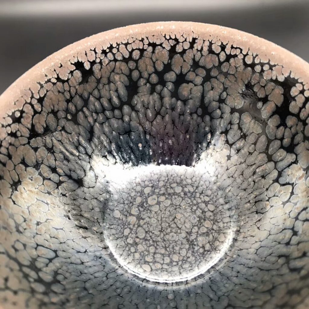 蔡炳盛大師，精品滿油滴：口徑8.7高5.3