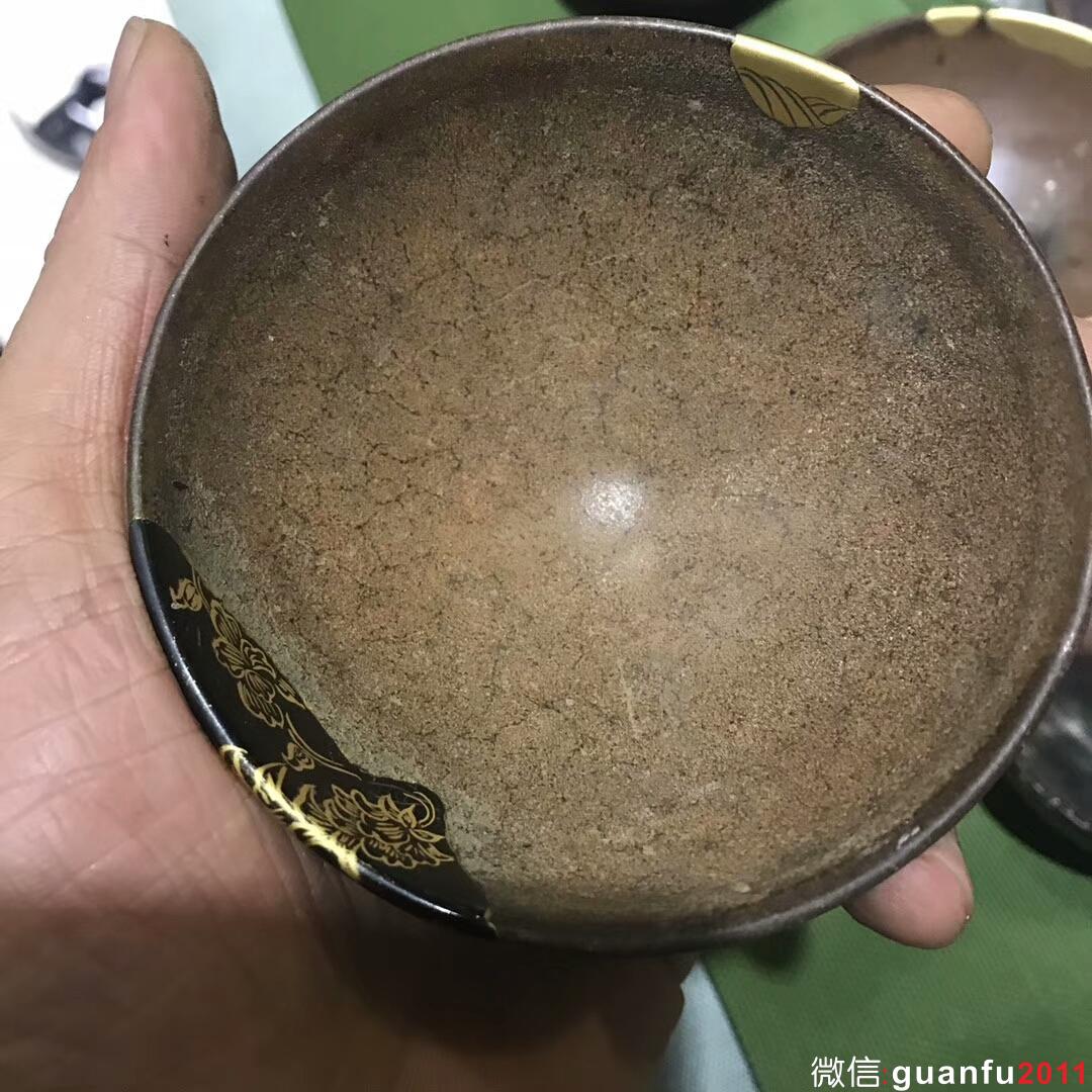 宋代老盞 雙金 款 網(wǎng)紋