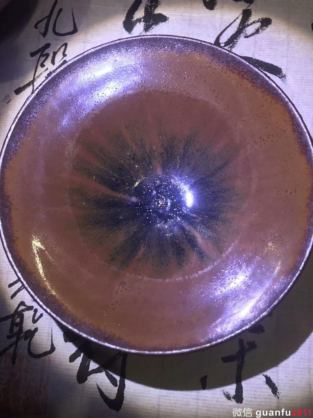 吳興乾師傅 九段乾工 仿建 斂口：口徑9.4*4.5  柿紅西瓜兔毫盞