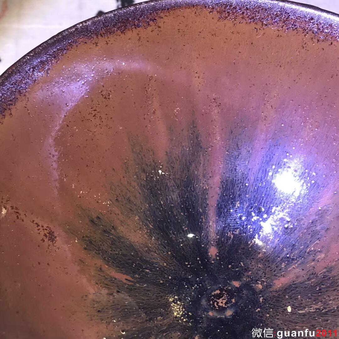 吳興乾師傅 九段乾工 仿建 斂口：口徑9.4*4.5  柿紅西瓜兔毫盞