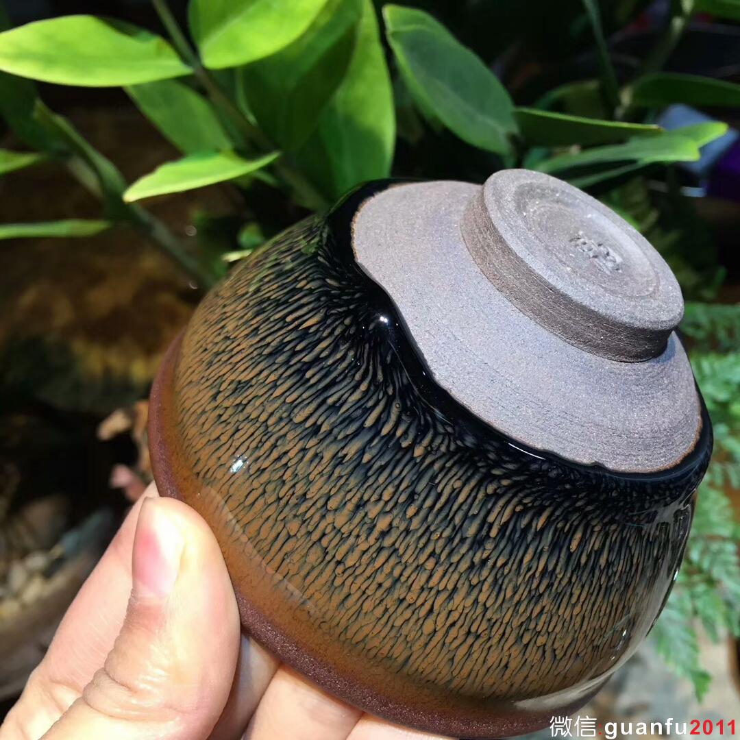 葉禮旺老師 全手工 金兔毫束口盞：口徑9.5*5.5