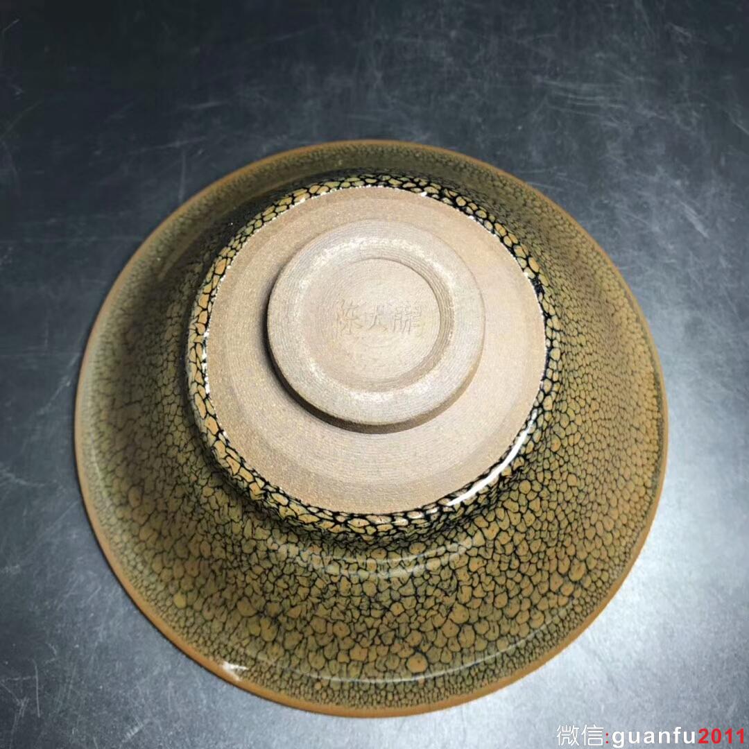 國家級大師-陳大鵬 收藏級黃鷓鴣大盞：口徑16.3*7