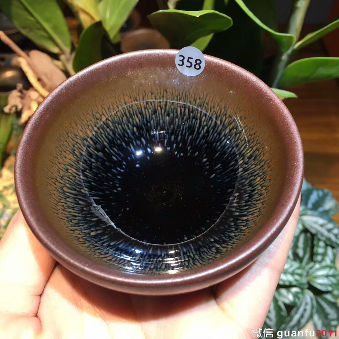 葉禮旺 斂口兔毫盞：口徑8*4 帶釉淚