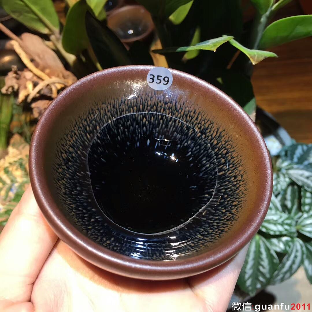 葉禮旺 斂口兔毫盞：口徑8*4 帶釉淚