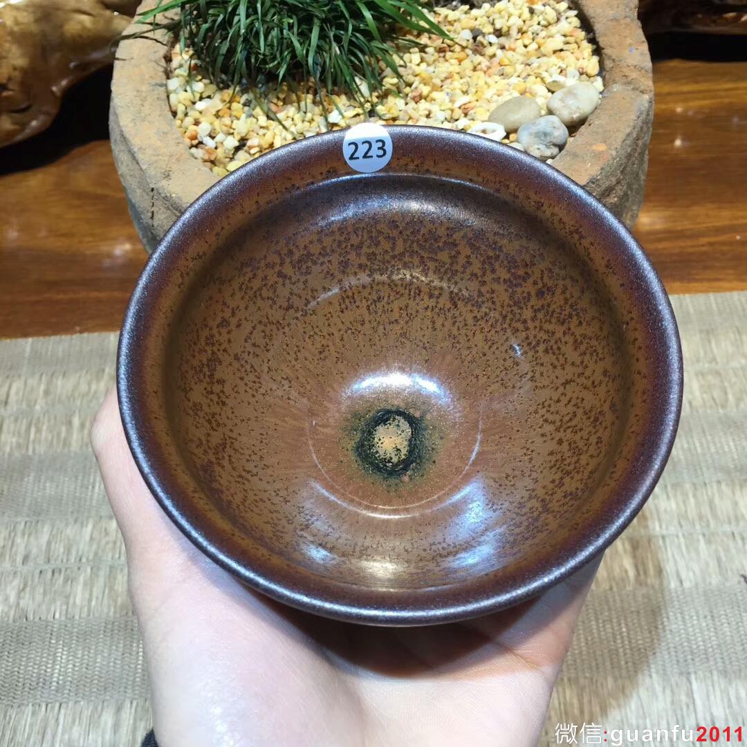 葉禮旺老師 龍窯柴燒 柿紅釉 束口盞：口徑10*5.5