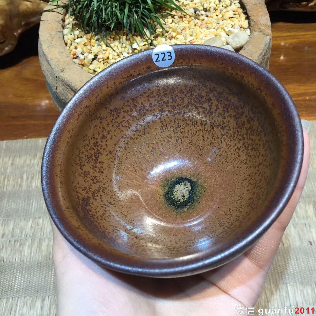 葉禮旺老師 龍窯柴燒 柿紅釉 束口盞：口徑10*5.5