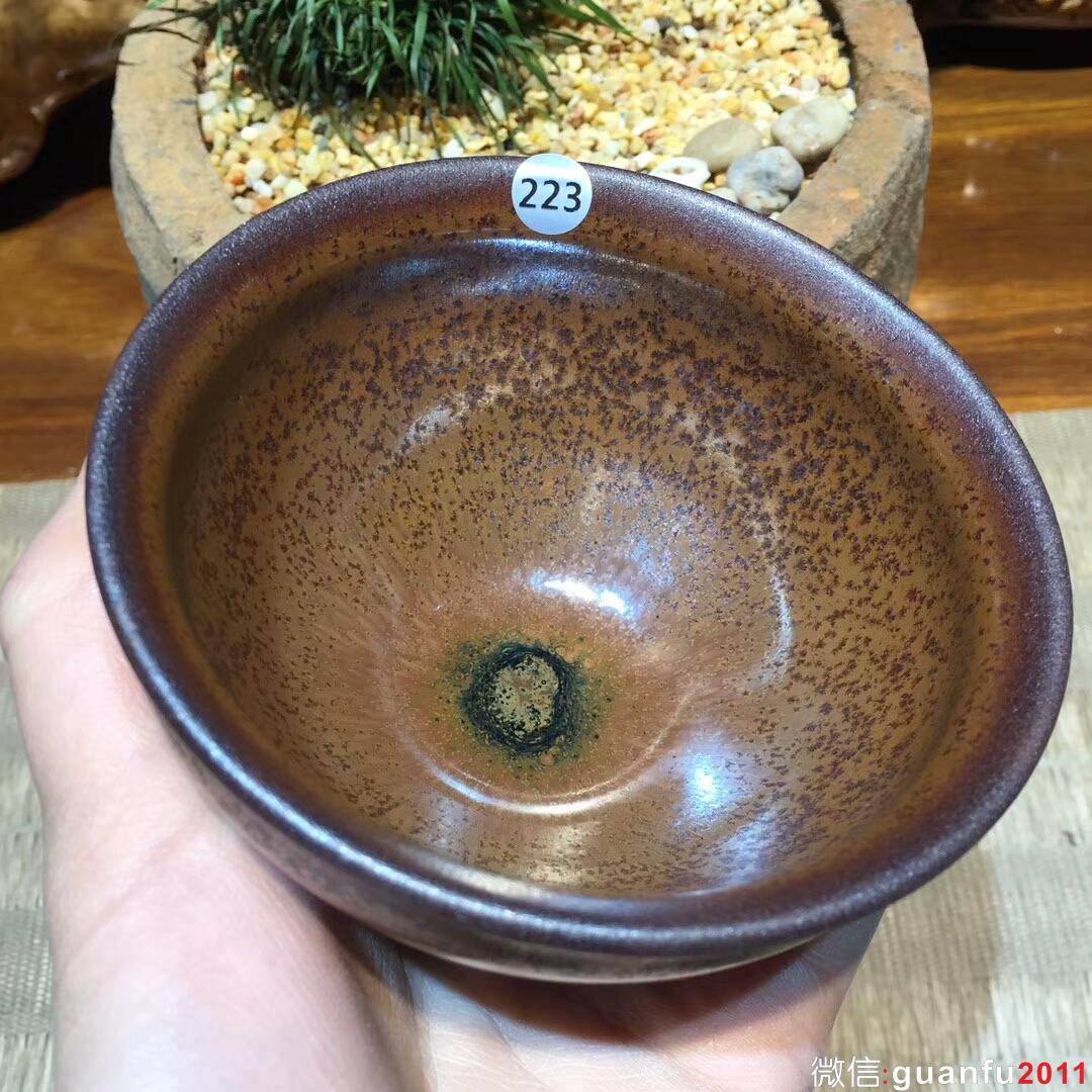 葉禮旺老師 龍窯柴燒 柿紅釉 束口盞：口徑10*5.5