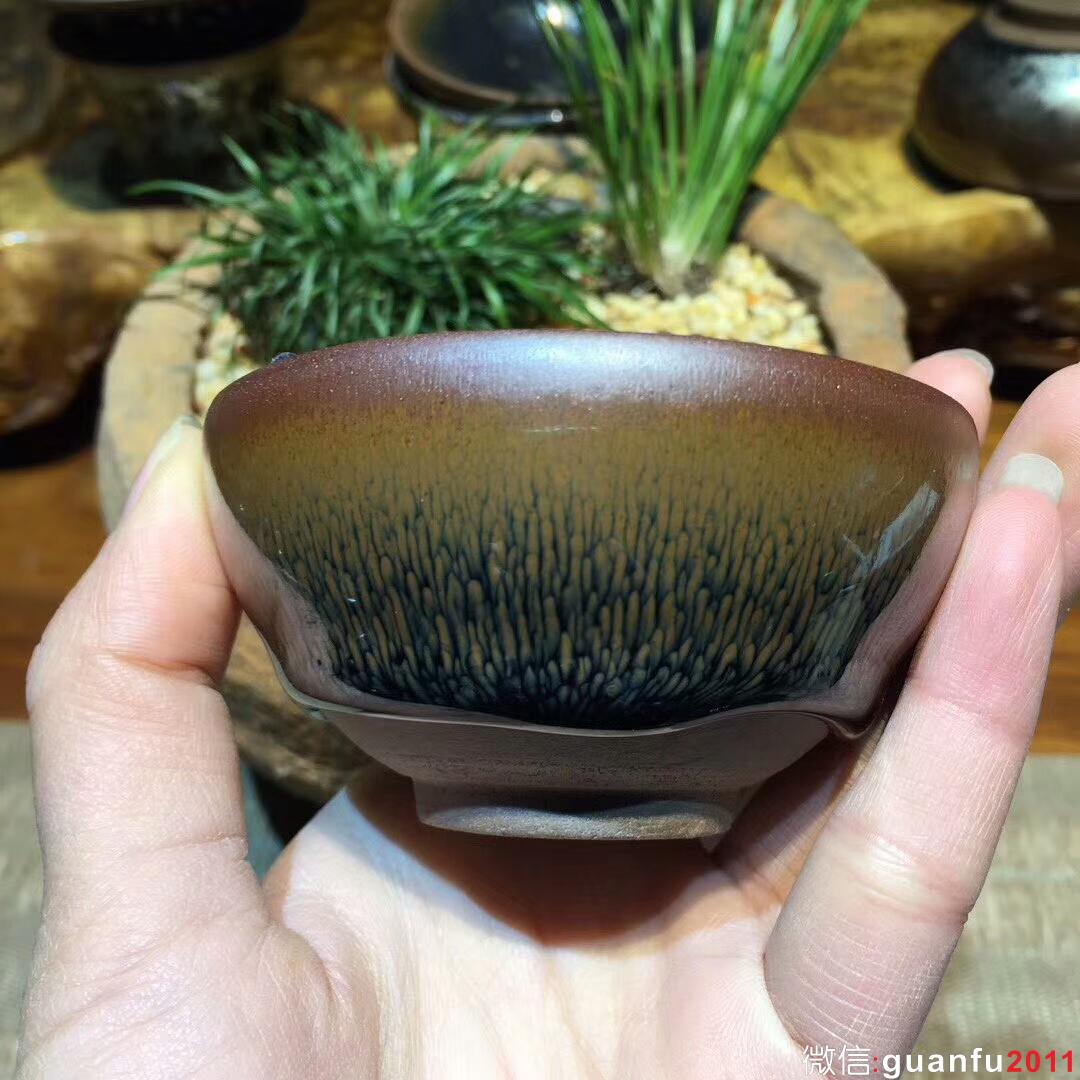 葉禮旺 斂口兔毫盞：口徑8*4