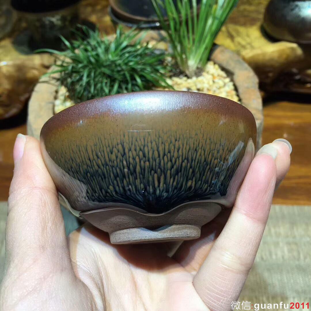 葉禮旺 斂口兔毫盞：口徑8*4