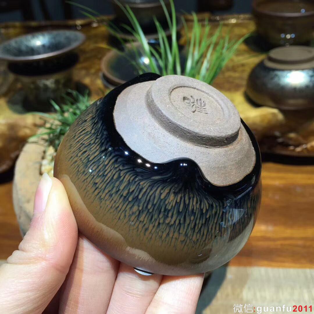 葉禮旺 斂口兔毫盞：口徑8*4