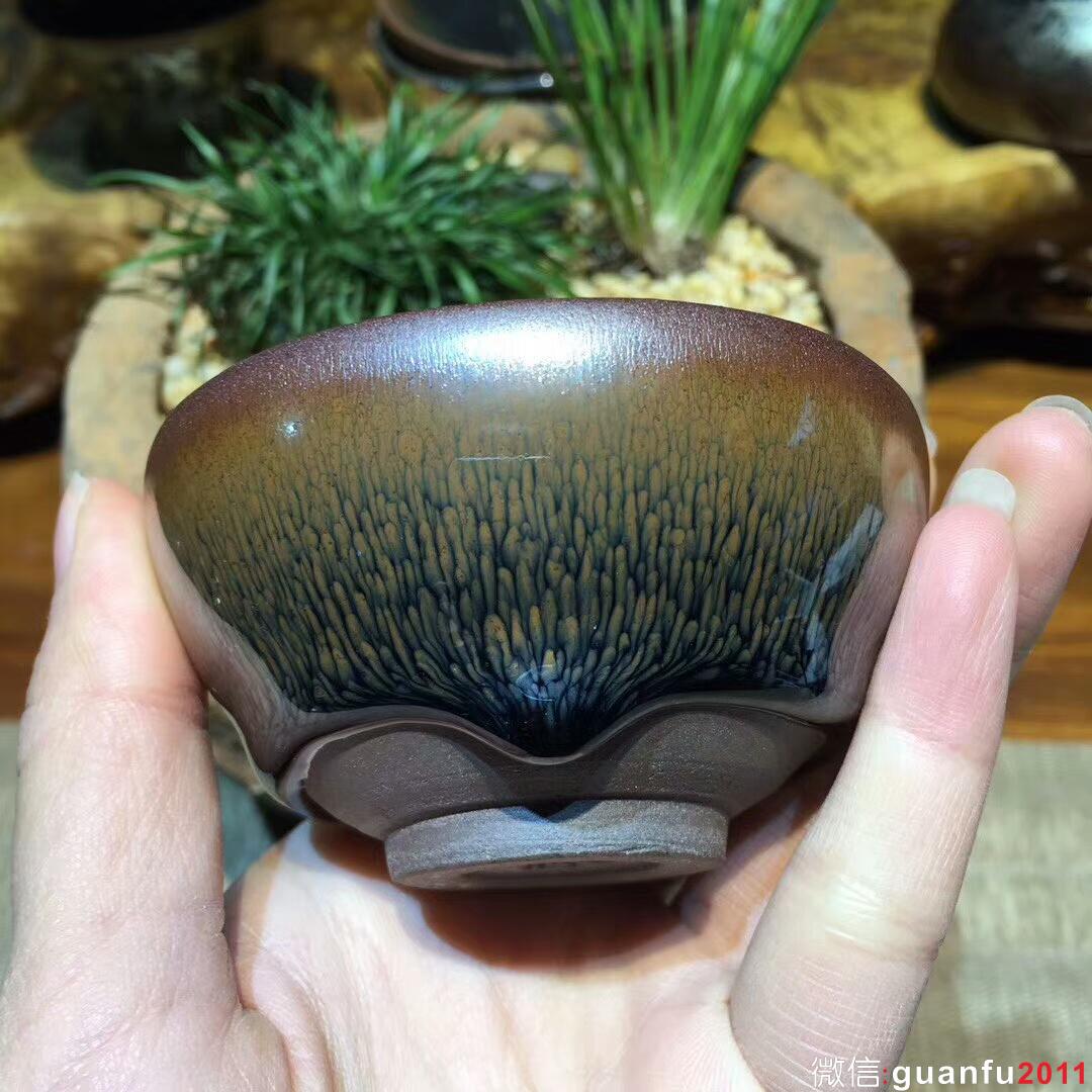 葉禮旺 斂口兔毫盞：口徑8*4