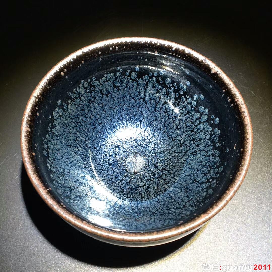 陳春華師傅 黑底銀斑：口徑8.3*5 全包釉