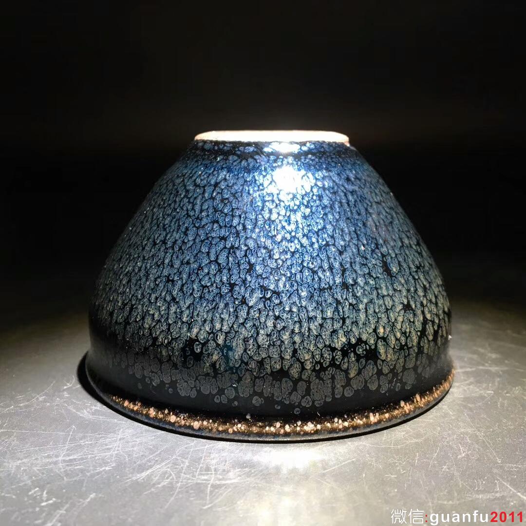 陳春華師傅 黑底銀斑：口徑8.3*5 全包釉