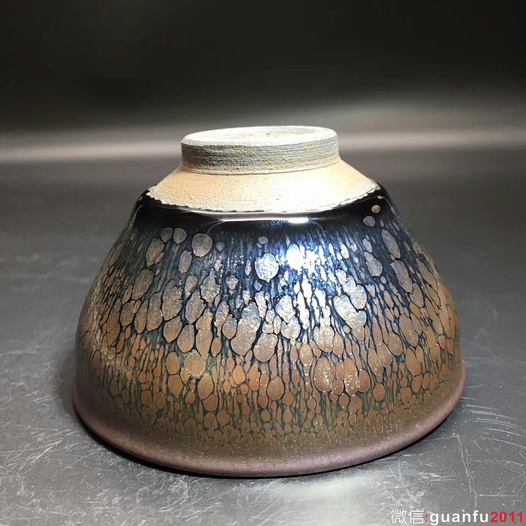 徐志摩師傅 束口油滴盞：口徑8.9*5.3