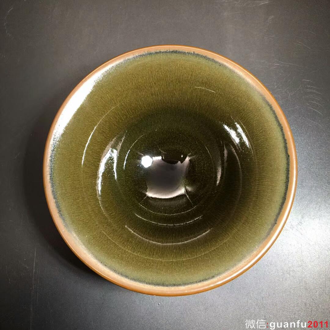 葉鑌師傅 冰裂紋茶沫釉：口徑10.7*5.6
