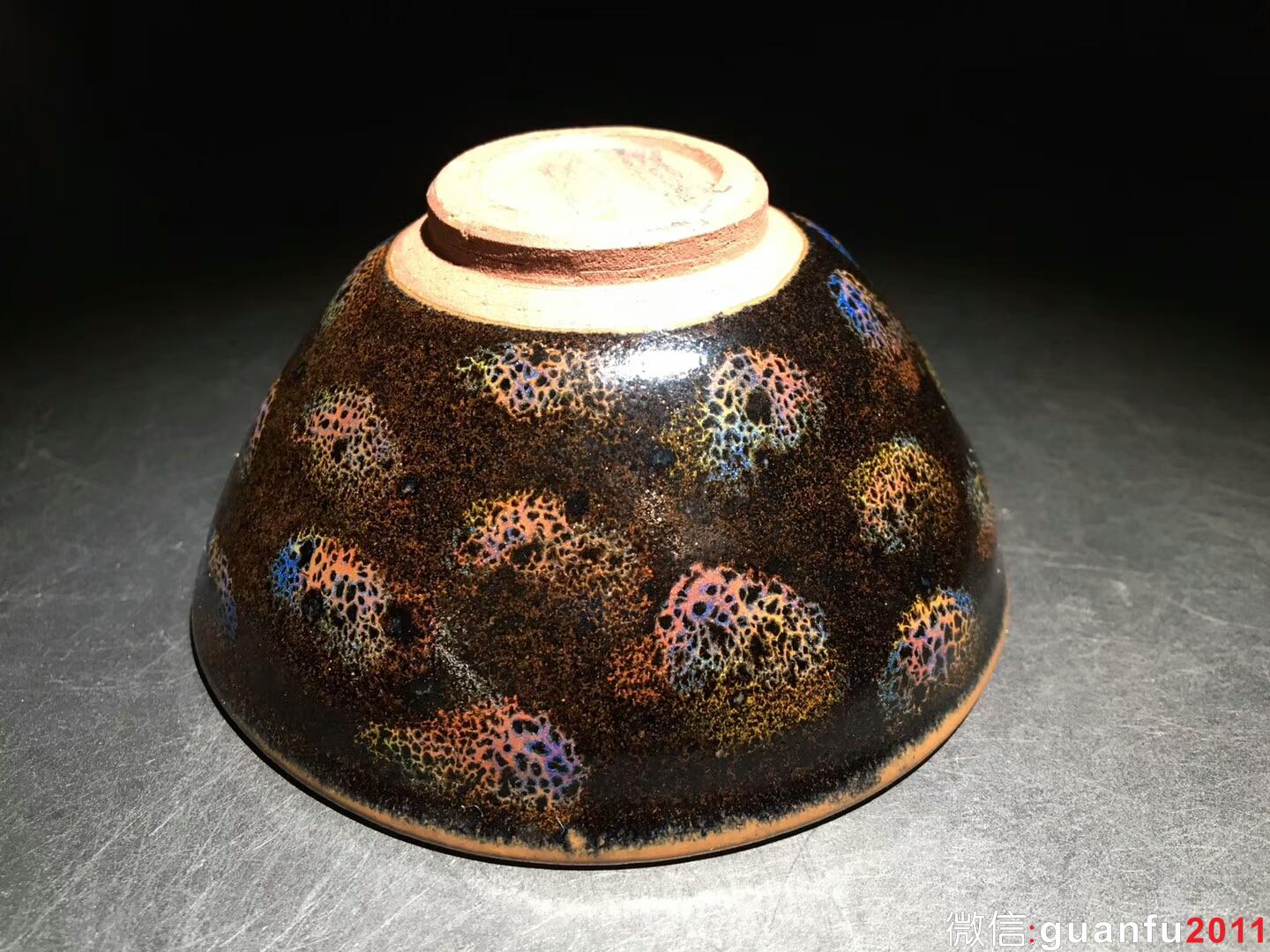 蔡炳龍早期作品 窯變木葉：口徑9.2*4.5