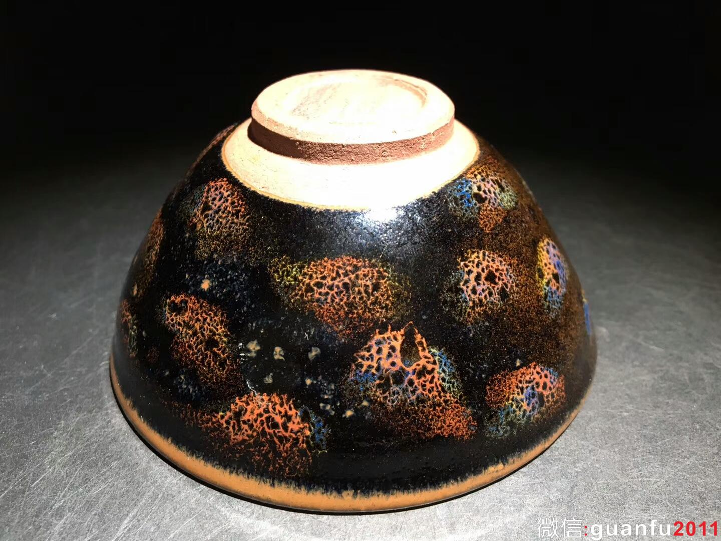 蔡炳龍早期作品 窯變木葉：口徑9.2*4.5