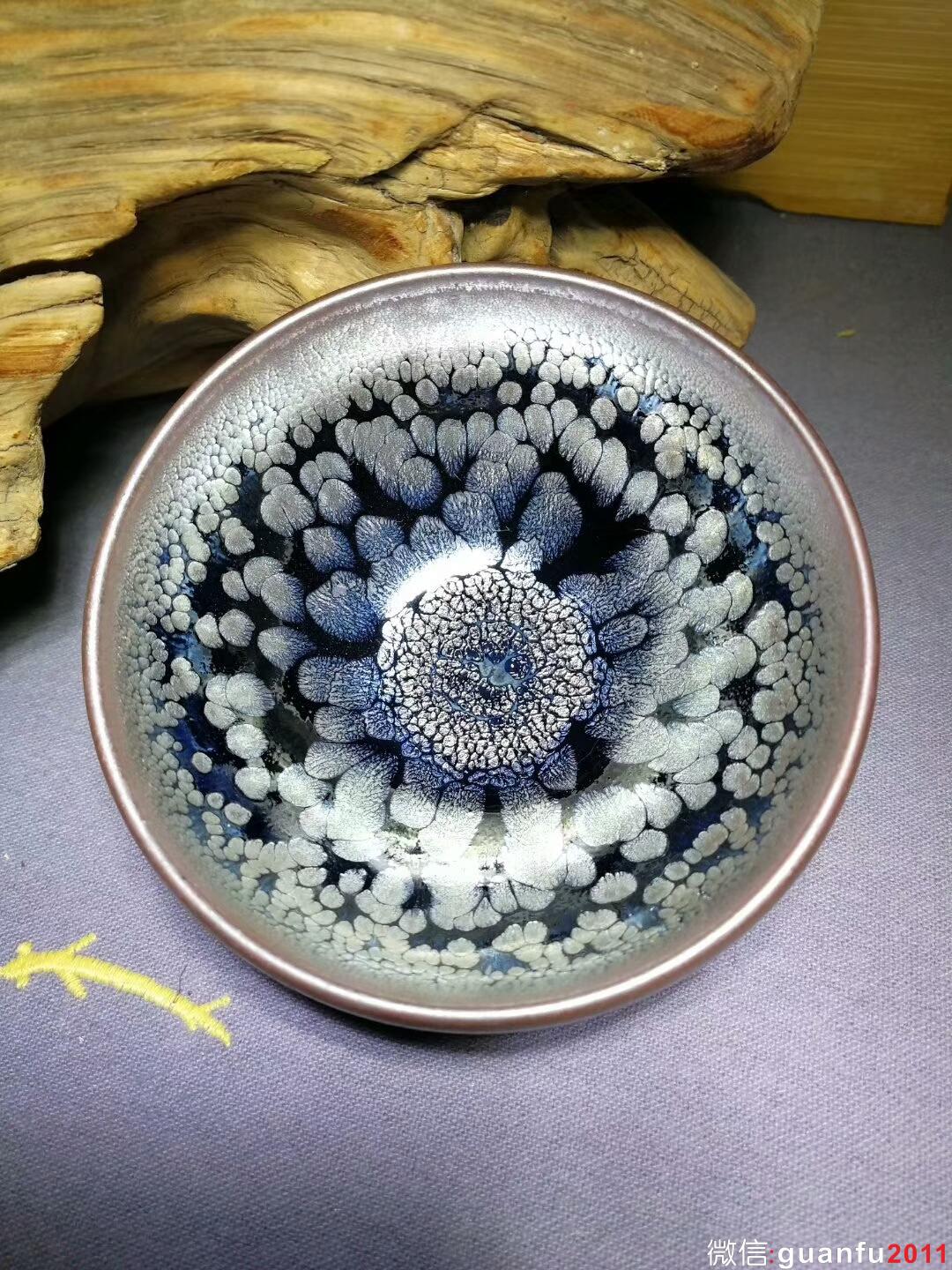 李盞柜師傅“牡丹花”斂口茶盞：口徑8.5*4.5