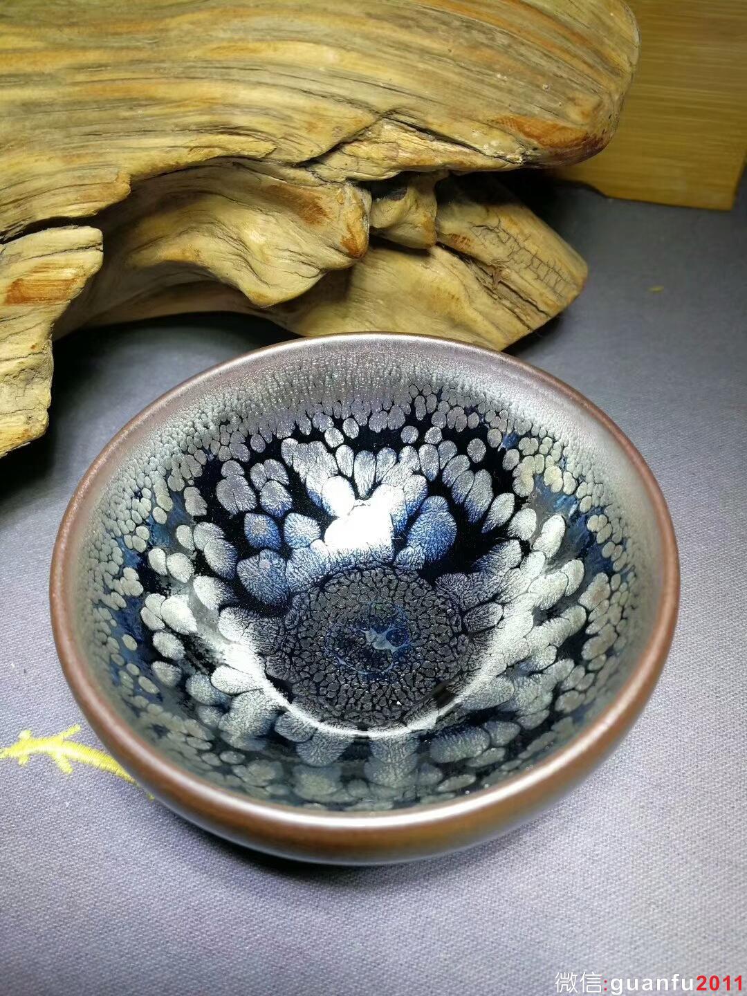 李盞柜師傅“牡丹花”斂口茶盞：口徑8.5*4.5