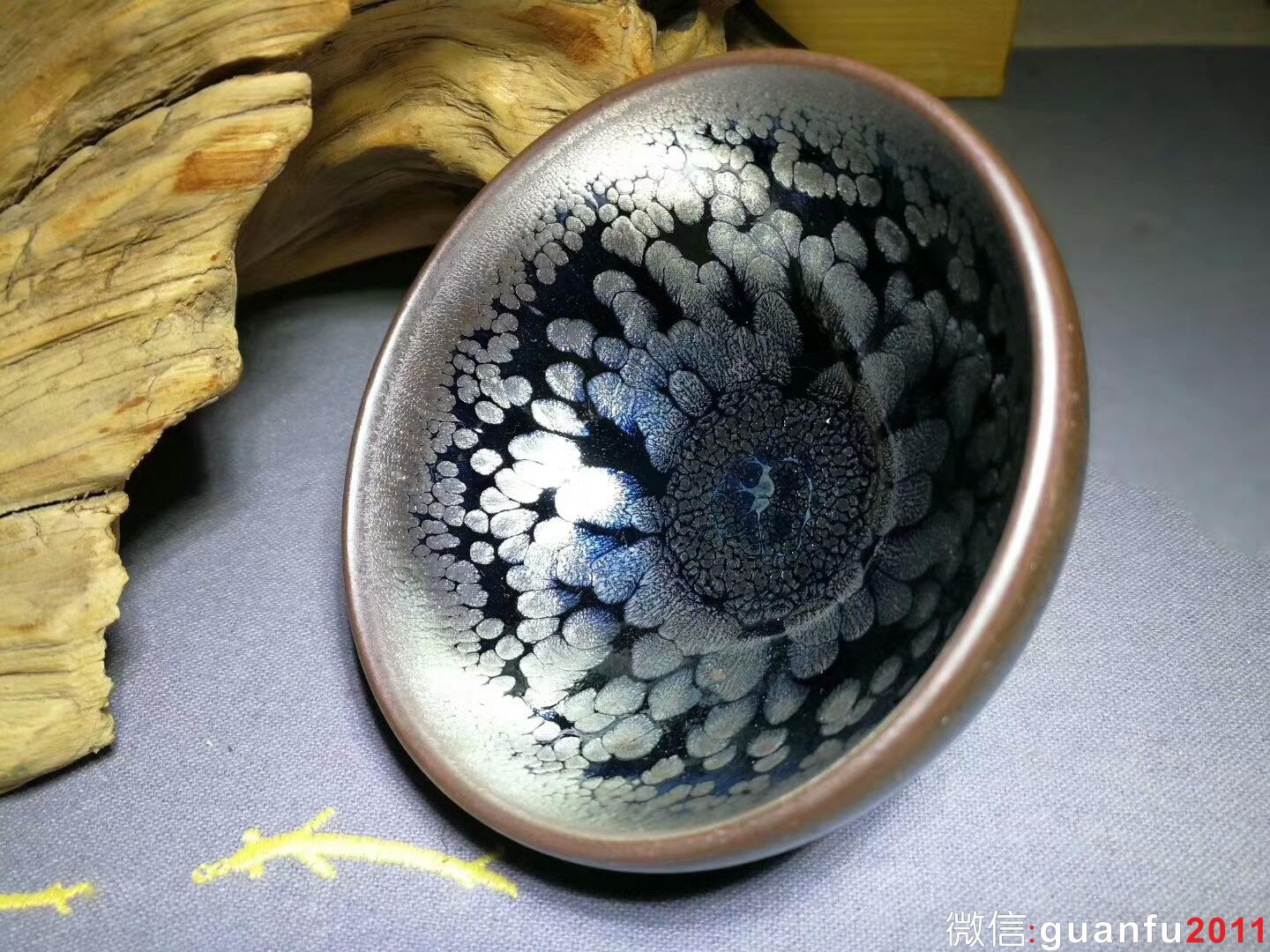 李盞柜師傅“牡丹花”斂口茶盞：口徑8.5*4.5