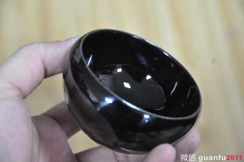 張中欽老師 “涅槃”烏金釉：內(nèi)徑7.0 外徑7.5 高4.5