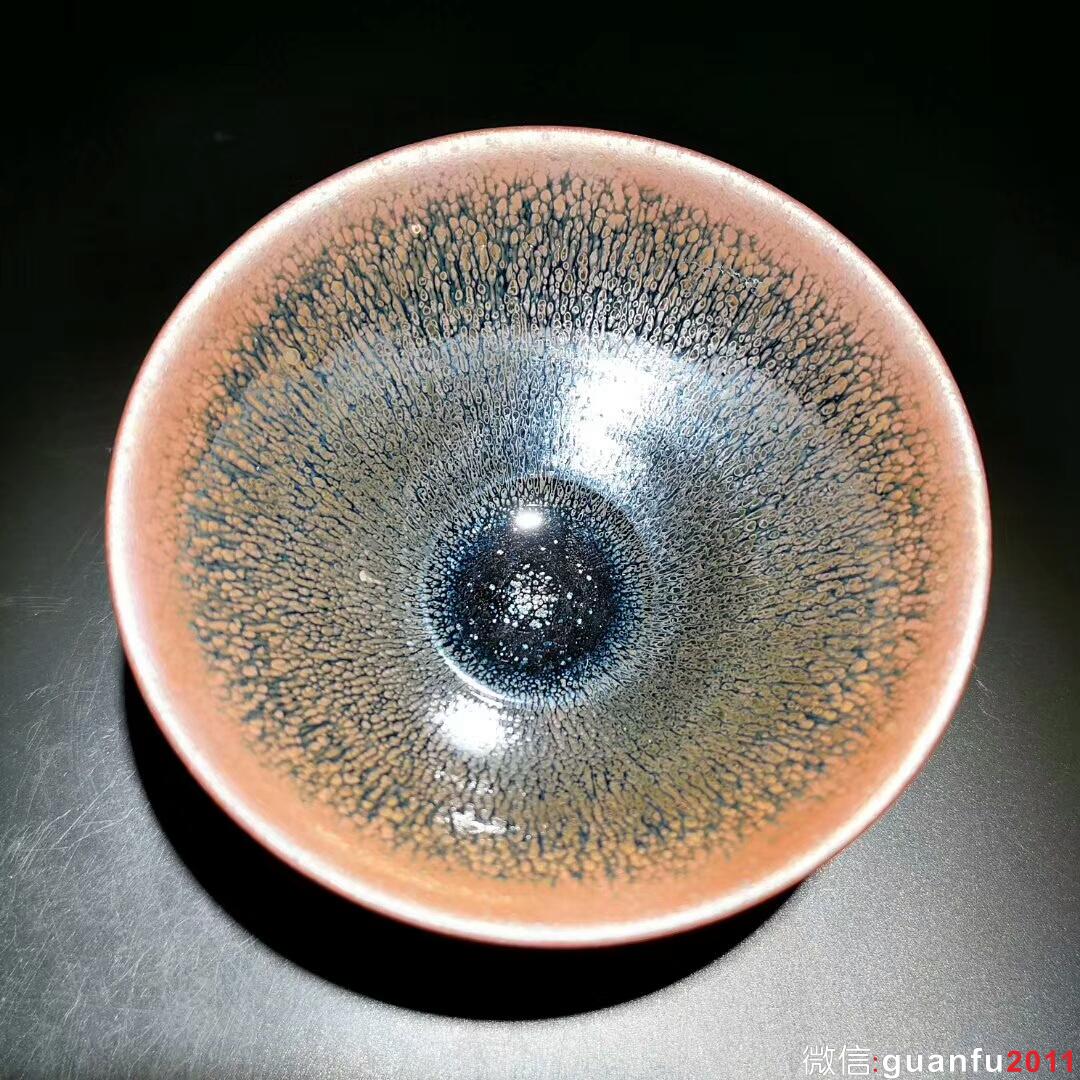 白炳友 柴燒油滴盞 古法 斗笠：口徑10*5.5