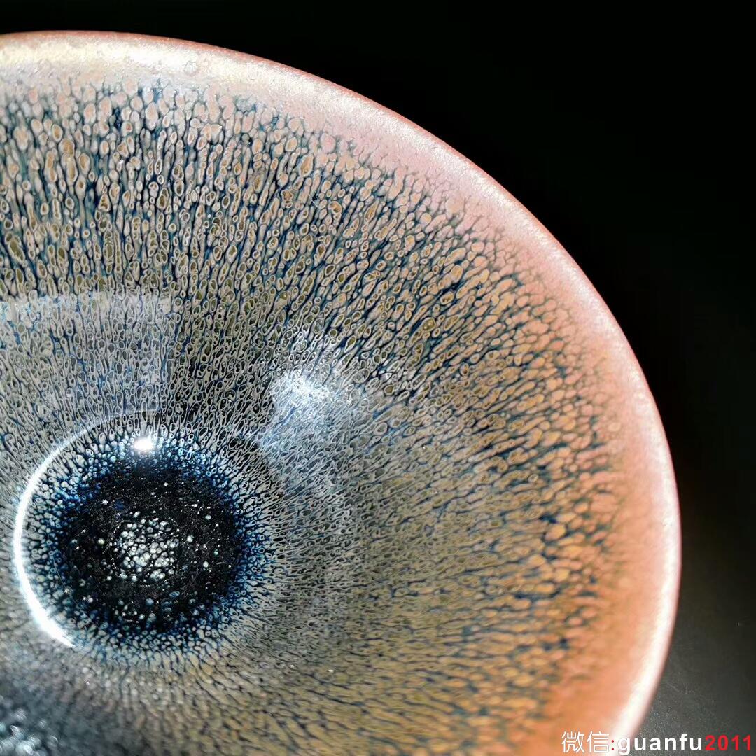 白炳友 柴燒油滴盞 古法 斗笠：口徑10*5.5