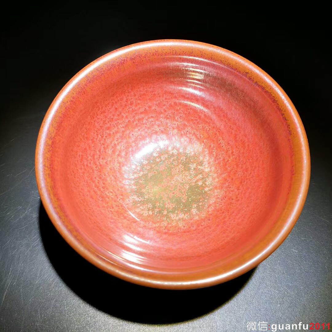 國家級大師-孫建興 祥云柿紅盞：口徑8.8*5