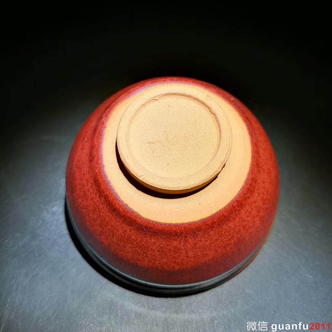 國家級大師-孫建興 祥云柿紅盞：口徑8.8*5