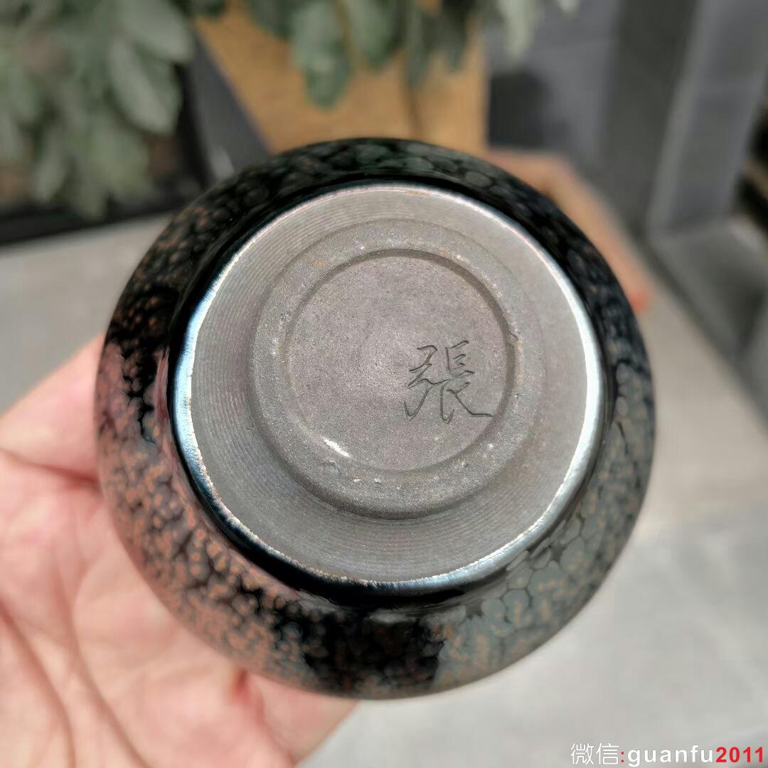 張俊翔師傅 紫金油滴盞：口徑9*5.2