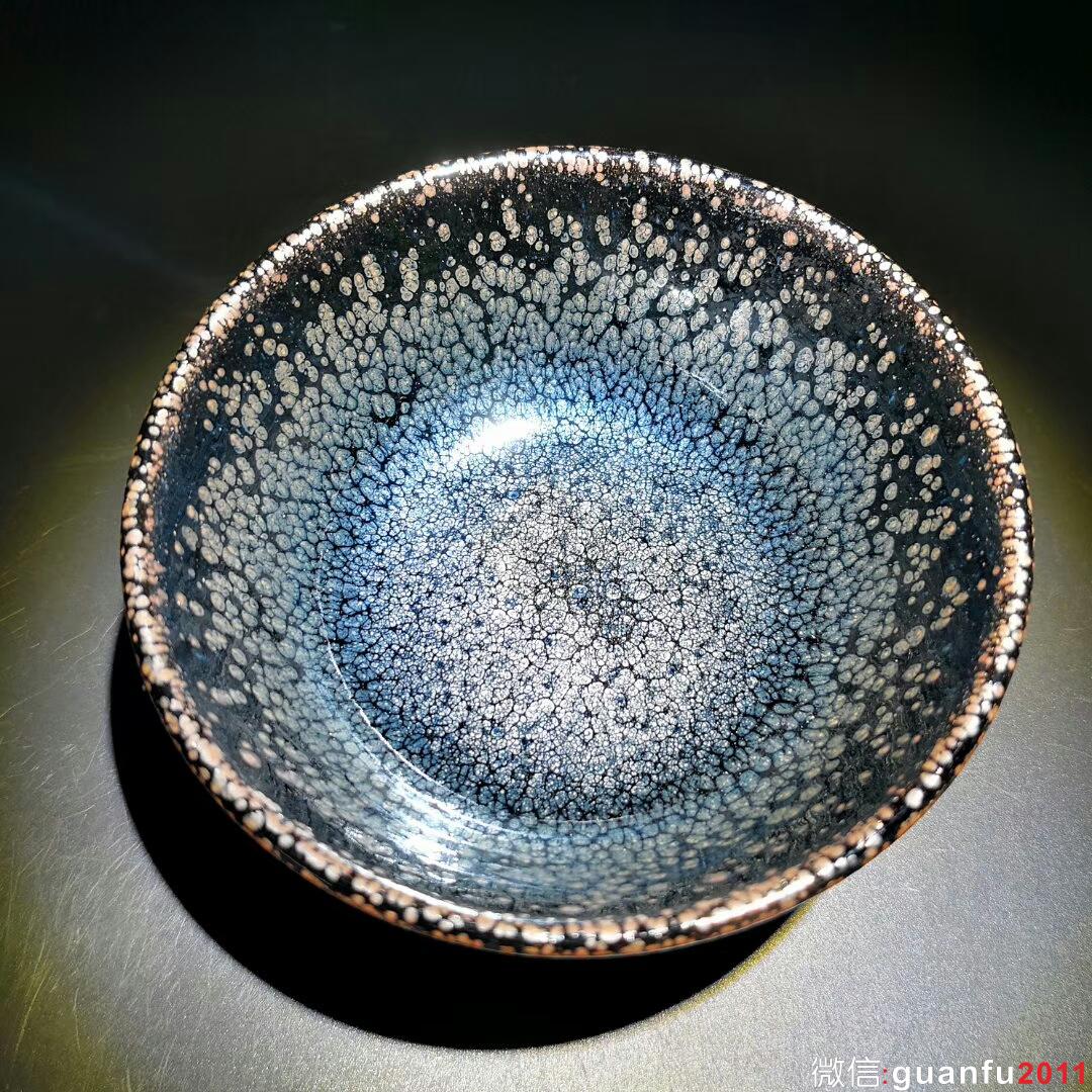 陳春華師傅 黑底銀斑：口徑9.8*5.1