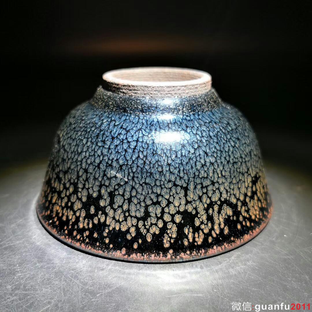 陳春華師傅 黑底銀斑：口徑9.8*5.1