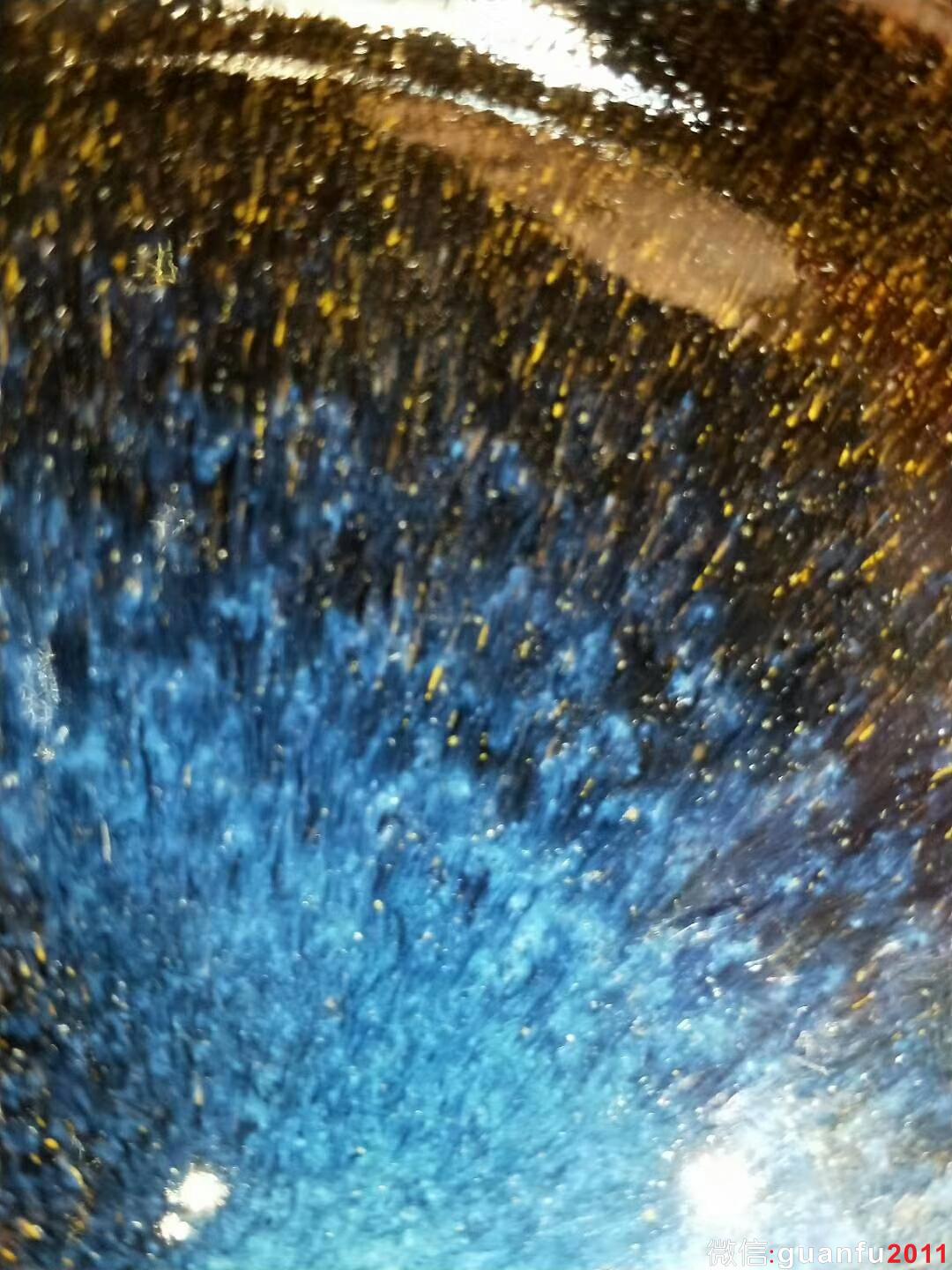 孫建興 烏金回藍(lán)釉：口徑9.2*5