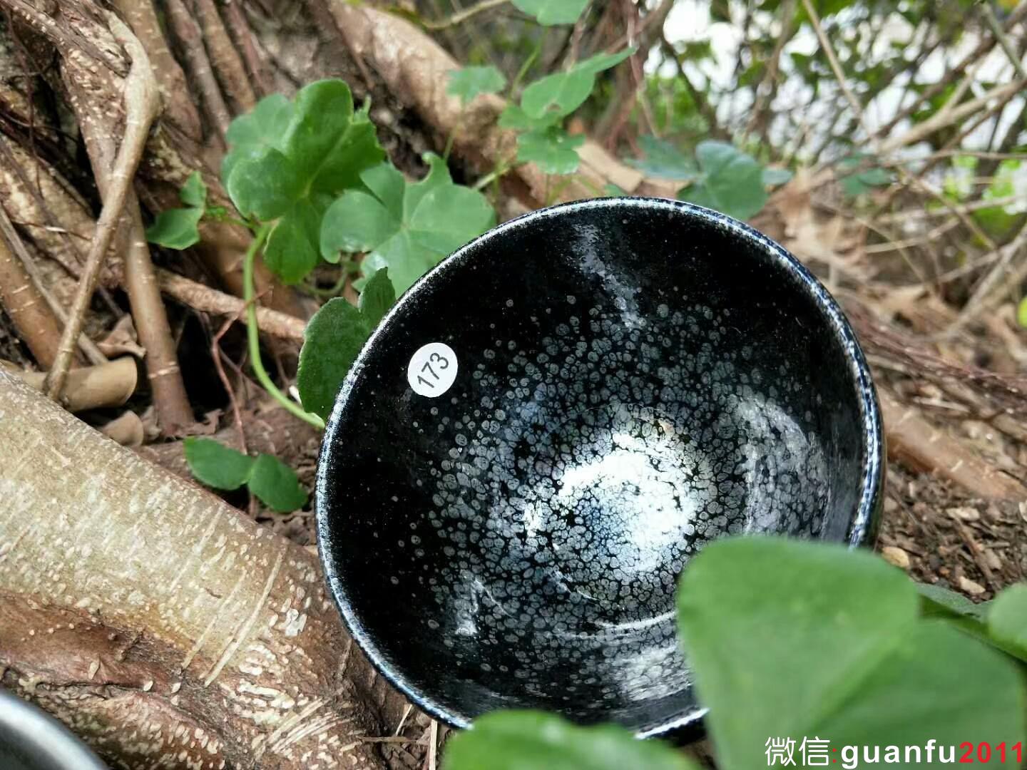 陳春華老師 黑釉油滴盞：口徑8.3*5.5