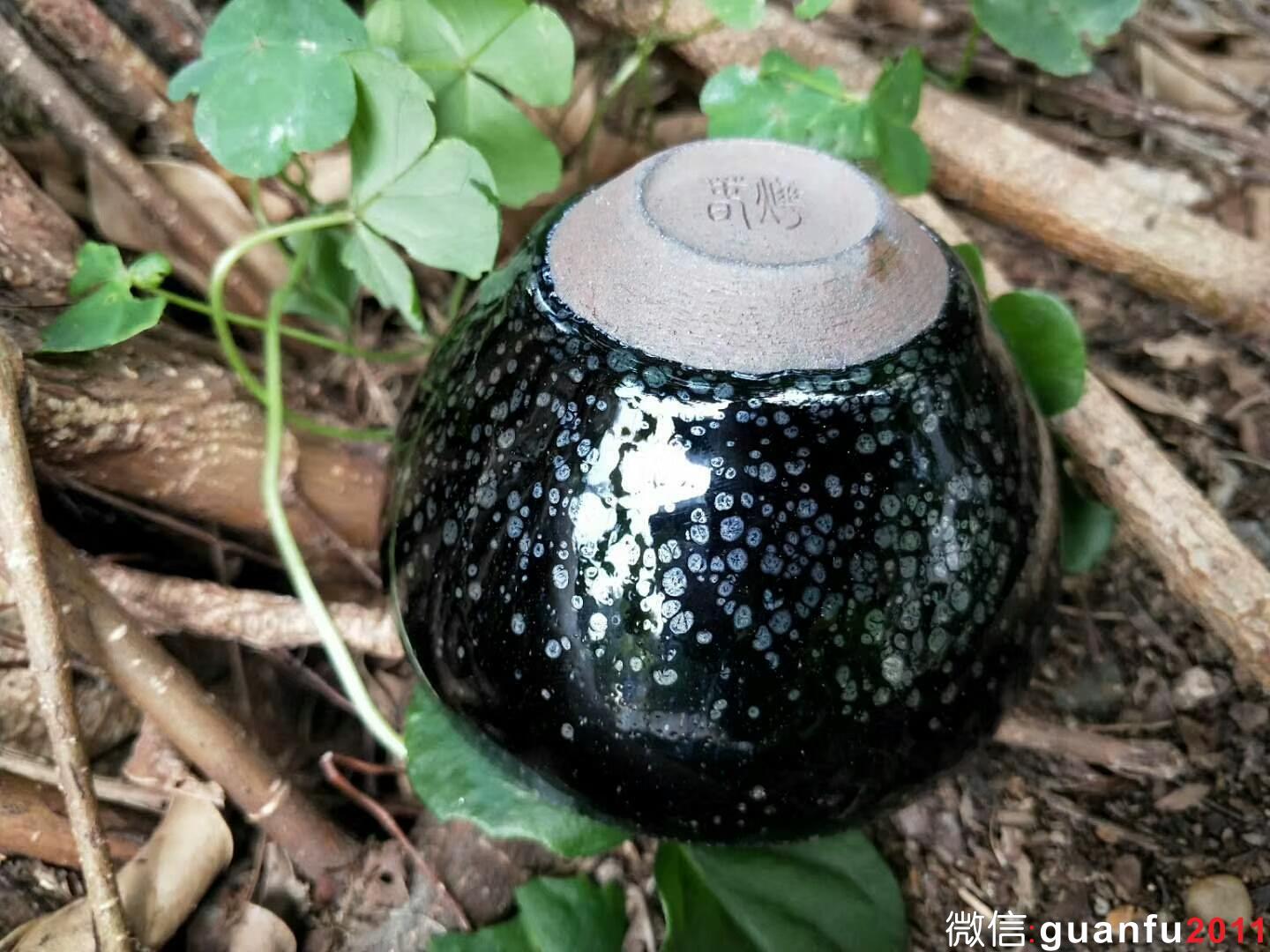 陳春華老師 黑釉油滴盞：口徑8.3*5.5