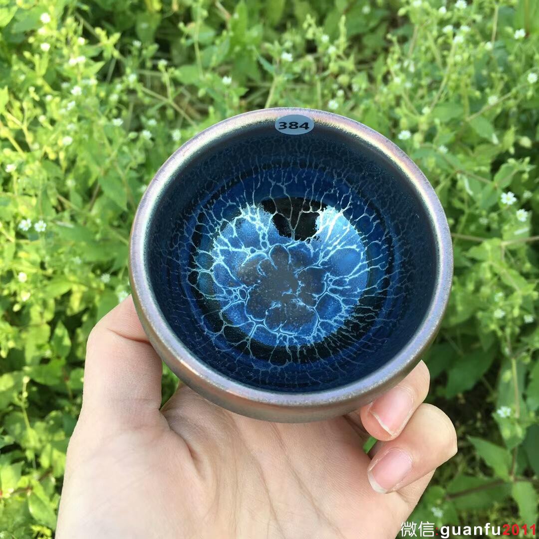 金長有老師 藍(lán)蓮花全包釉禪意杯：口徑7.5*4.8