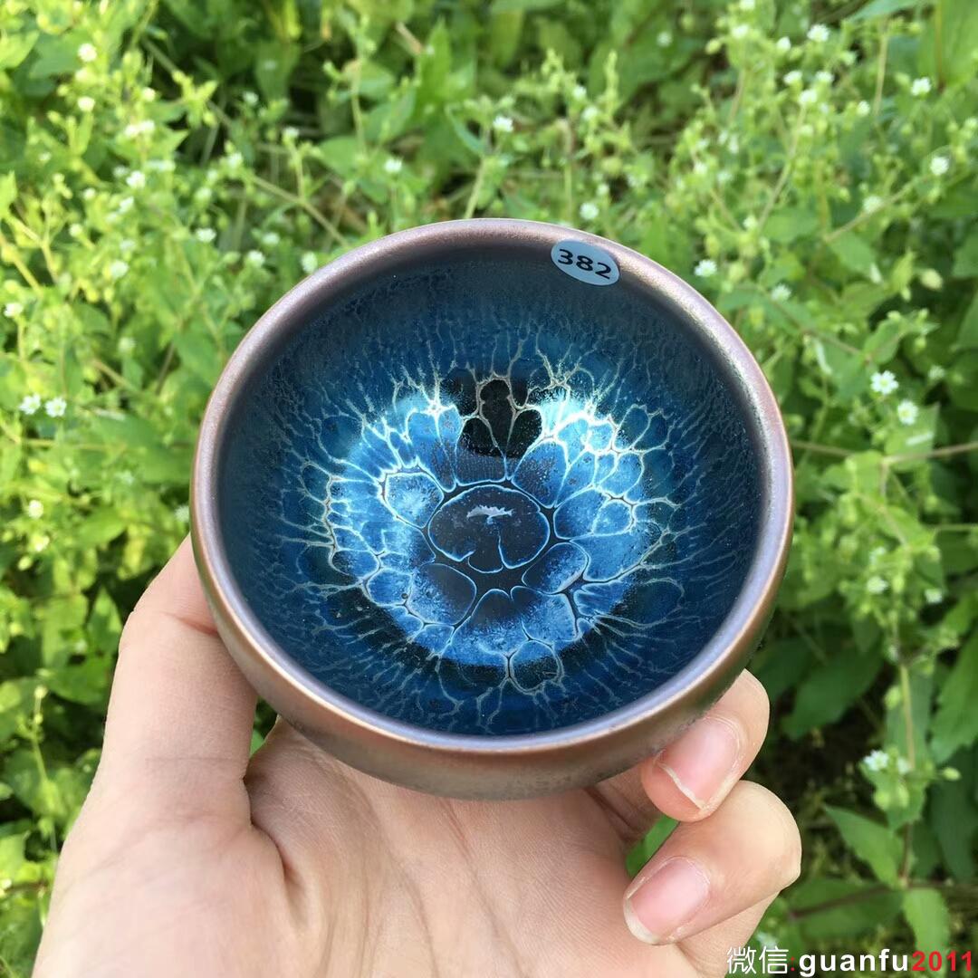 金長有老師 藍(lán)蓮花全包釉禪意杯：口徑7.5*4.8