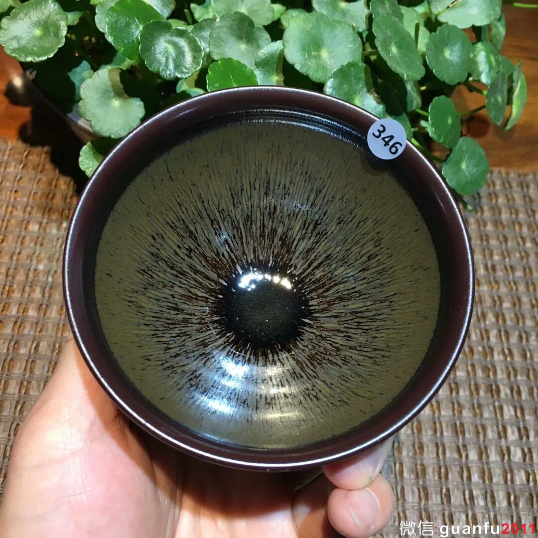 葉禮忠老師 紫氣東來(lái)窯變 特色兔毫盞：口徑9*5.5