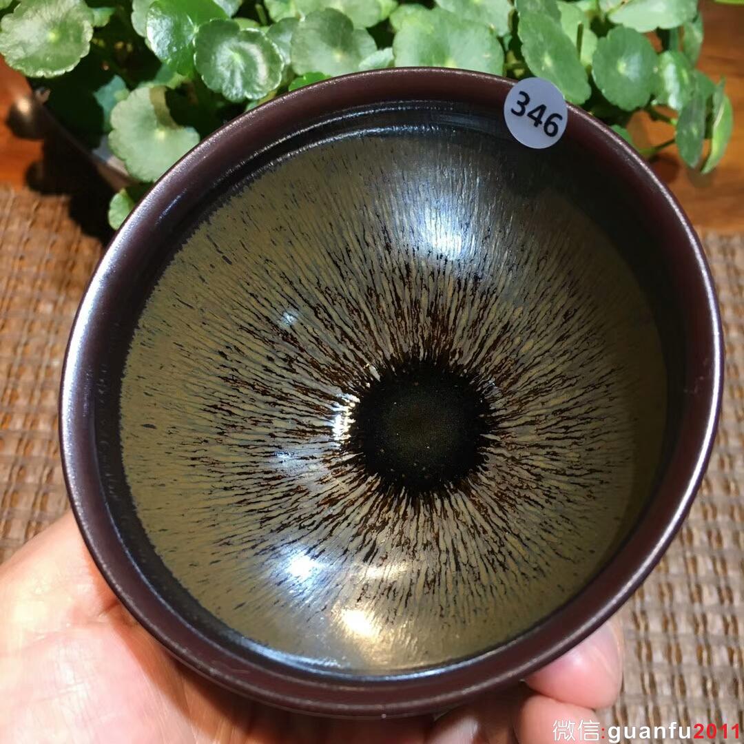 葉禮忠老師 紫氣東來(lái)窯變 特色兔毫盞：口徑9*5.5