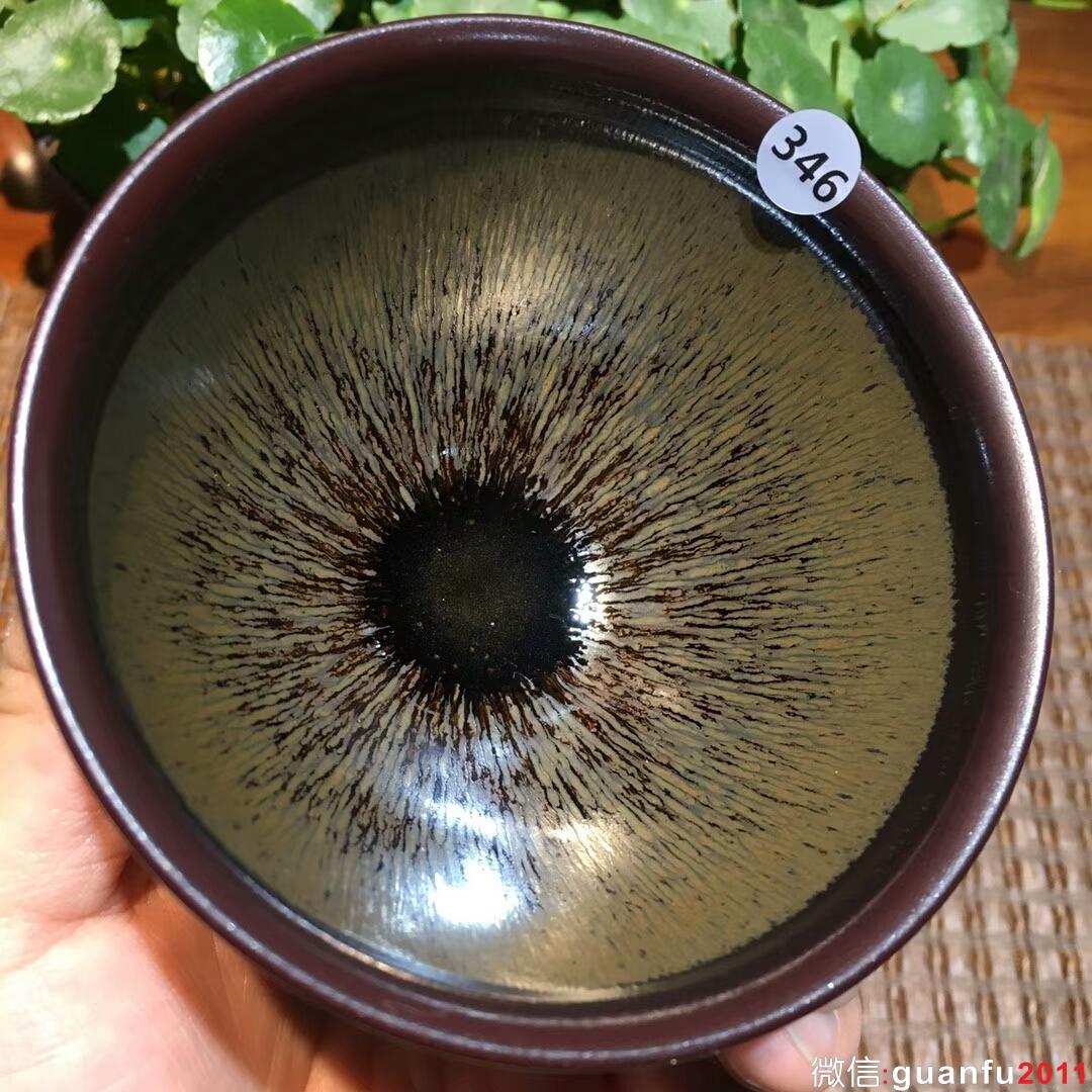 葉禮忠老師 紫氣東來(lái)窯變 特色兔毫盞：口徑9*5.5