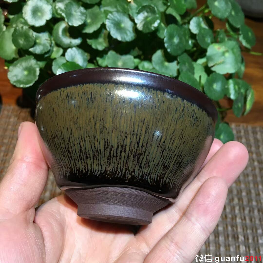 葉禮忠老師 紫氣東來(lái)窯變 特色兔毫盞：口徑9*5.5