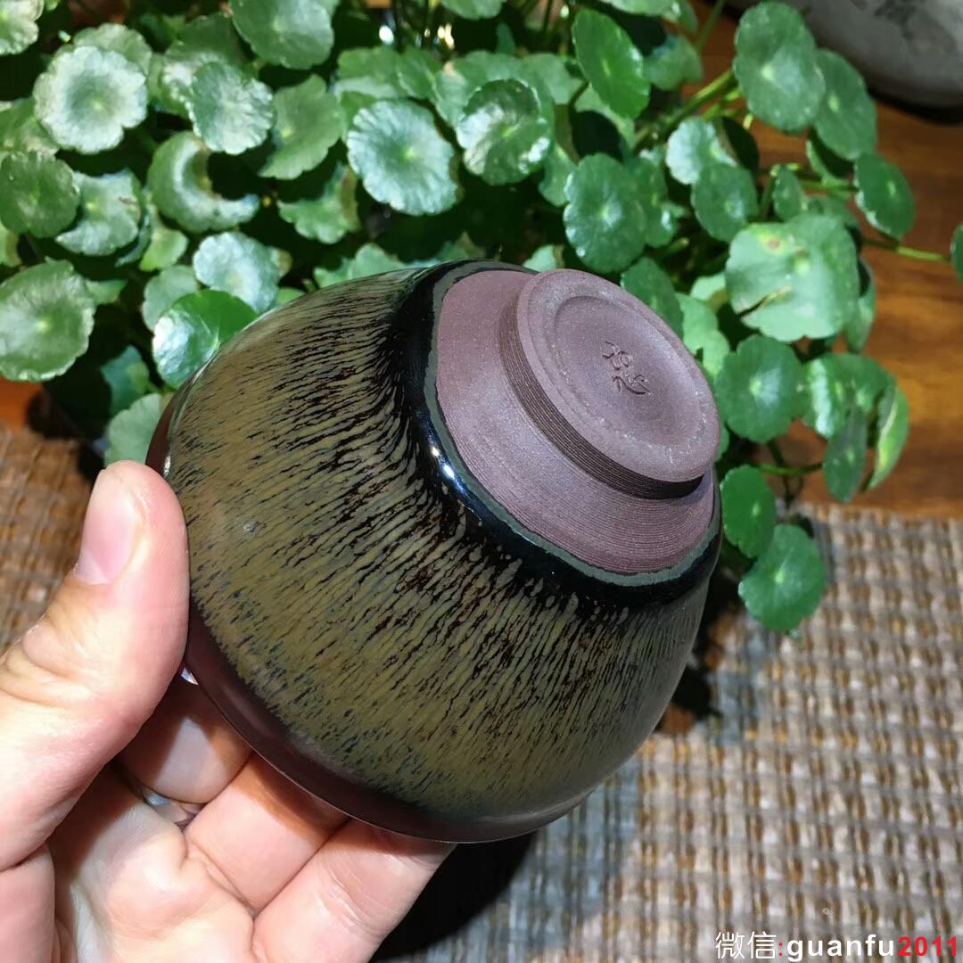 葉禮忠老師 紫氣東來(lái)窯變 特色兔毫盞：口徑9*5.5