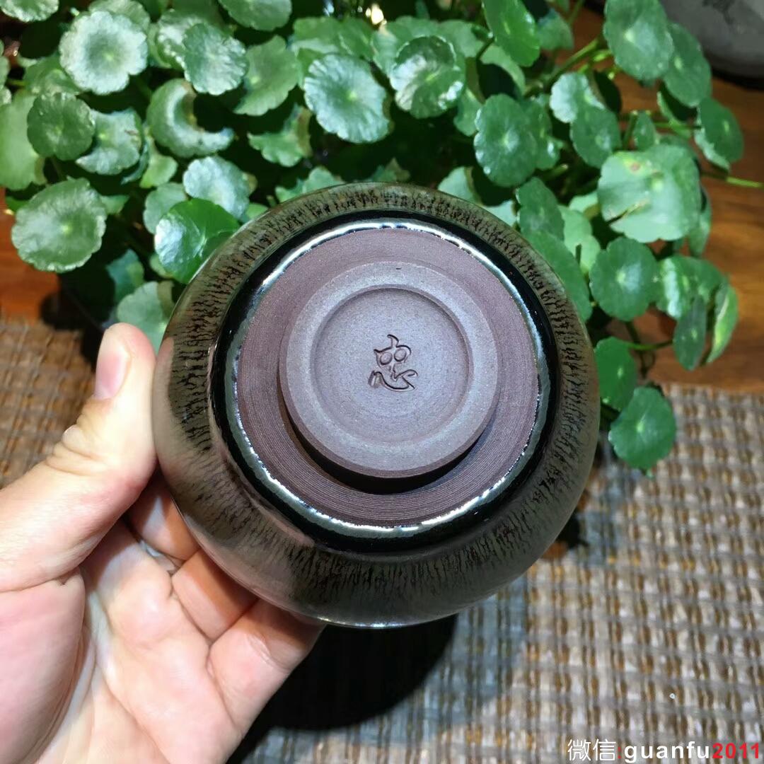 葉禮忠老師 紫氣東來(lái)窯變 特色兔毫盞：口徑9*5.5