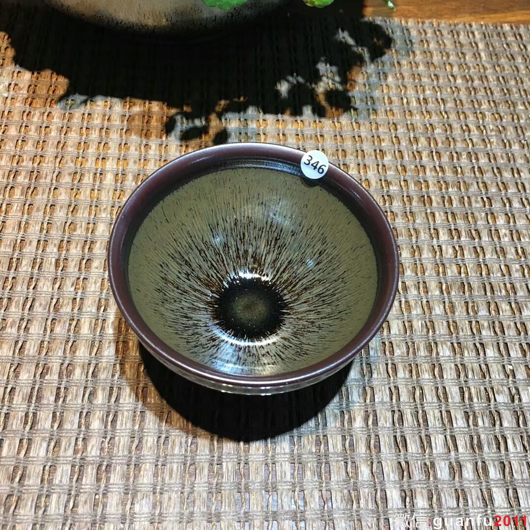 葉禮忠老師 紫氣東來(lái)窯變 特色兔毫盞：口徑9*5.5