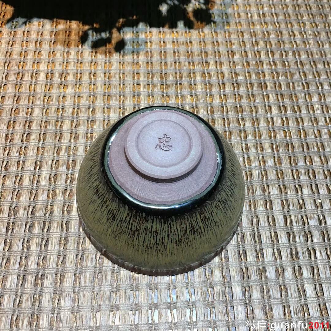 葉禮忠老師 紫氣東來(lái)窯變 特色兔毫盞：口徑9*5.5